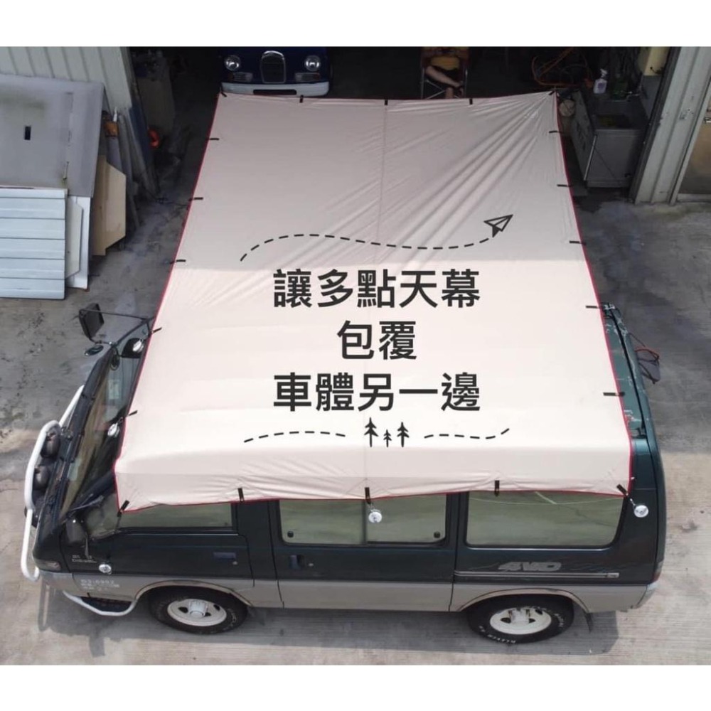 【LiCH】A081 車泊專用 多拉點加厚抗撕裂 黑膠天幕 遮光、隔熱效果佳 車床 野營 露營 車邊天幕 車尾帳 帳篷-細節圖2