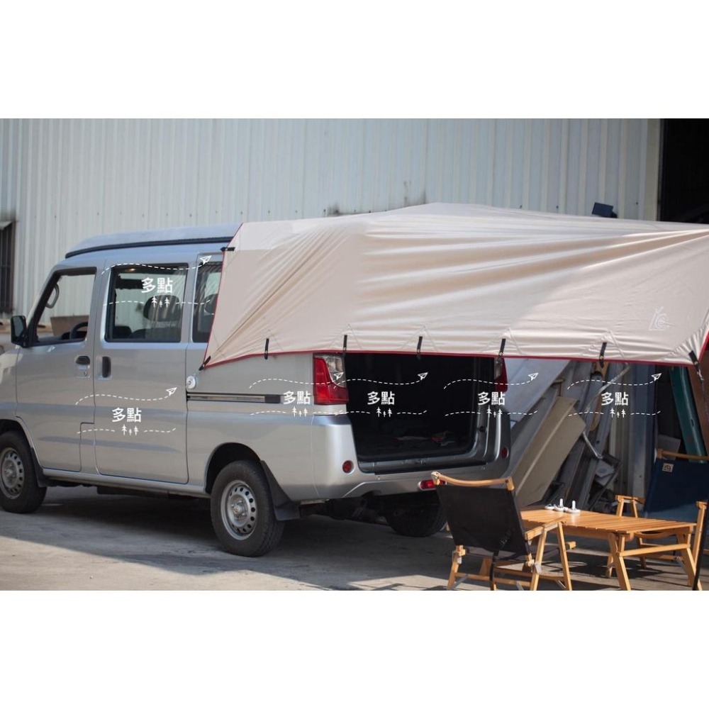 【LiCH】A081 車泊專用 多拉點加厚抗撕裂 黑膠天幕 遮光、隔熱效果佳 車床 野營 露營 車邊天幕 車尾帳 帳篷-細節圖4