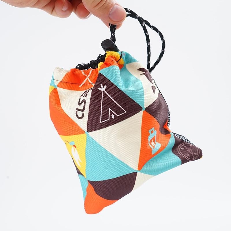 【LiCH】A039 韓國風露營束口小網袋 16.5x15公分『買五送一』束口袋、收納袋、網袋 磁鐵掛勾、營繩燈、調節片-細節圖3