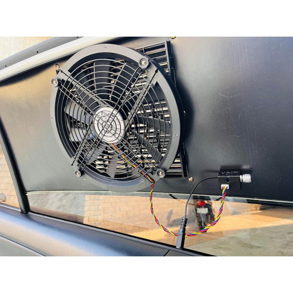 【LiCH】A049 25cm 12V無刷風扇+百葉窗+調速器+PP板 1500轉大風量超強製冷 排氣扇 循環扇車床必備-細節圖2