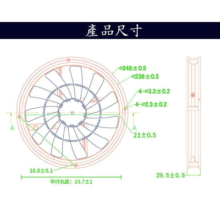 【LiCH】A149 25CM 12V無刷風扇+調速器 進口軸承 1500轉大風量 超強製冷 排氣扇 循環扇 車床必備-細節圖6