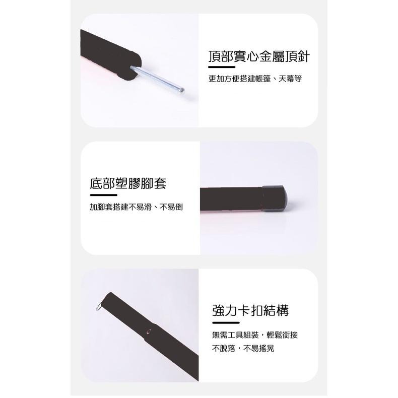 【LiCH】A069 加粗2米四節營柱-2支 送收納袋+防雷帽 高強度鍍鋅鐵管 天幕 帳篷 車邊帳 車尾帳 營桿 營柱-細節圖5