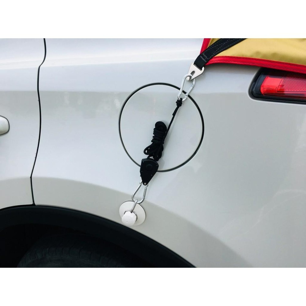 【LiCH】A028 金屬單向滑輪+金屬8字扣 車床天幕、車邊帳拉緊器 車用曬衣繩 露營帳篷營繩扣 綁物繩 吊掛滑輪-細節圖3