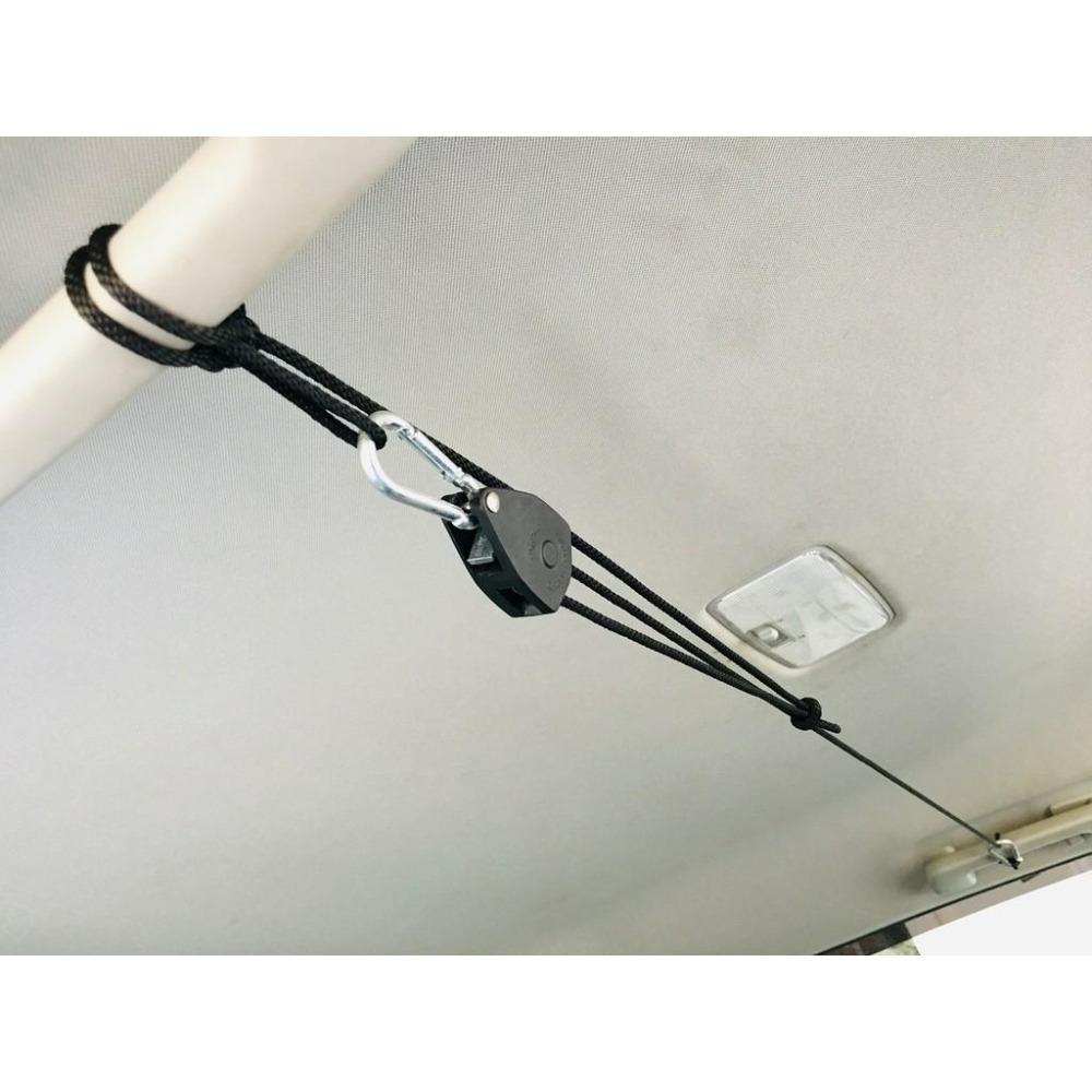 【LiCH】A028 金屬單向滑輪+金屬8字扣 車床天幕、車邊帳拉緊器 車用曬衣繩 露營帳篷營繩扣 綁物繩 吊掛滑輪-細節圖4