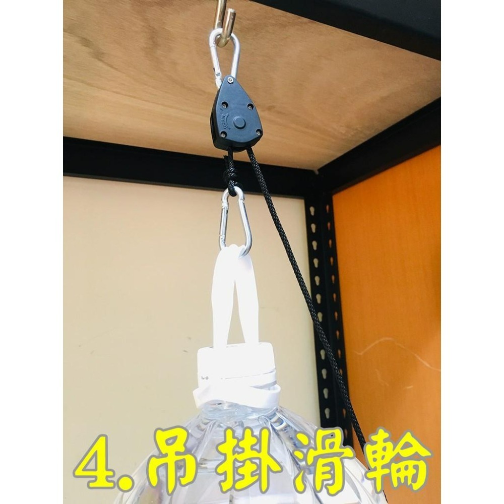 【LiCH】A028 金屬單向滑輪+金屬8字扣 車床天幕、車邊帳拉緊器 車用曬衣繩 露營帳篷營繩扣 綁物繩 吊掛滑輪-細節圖9