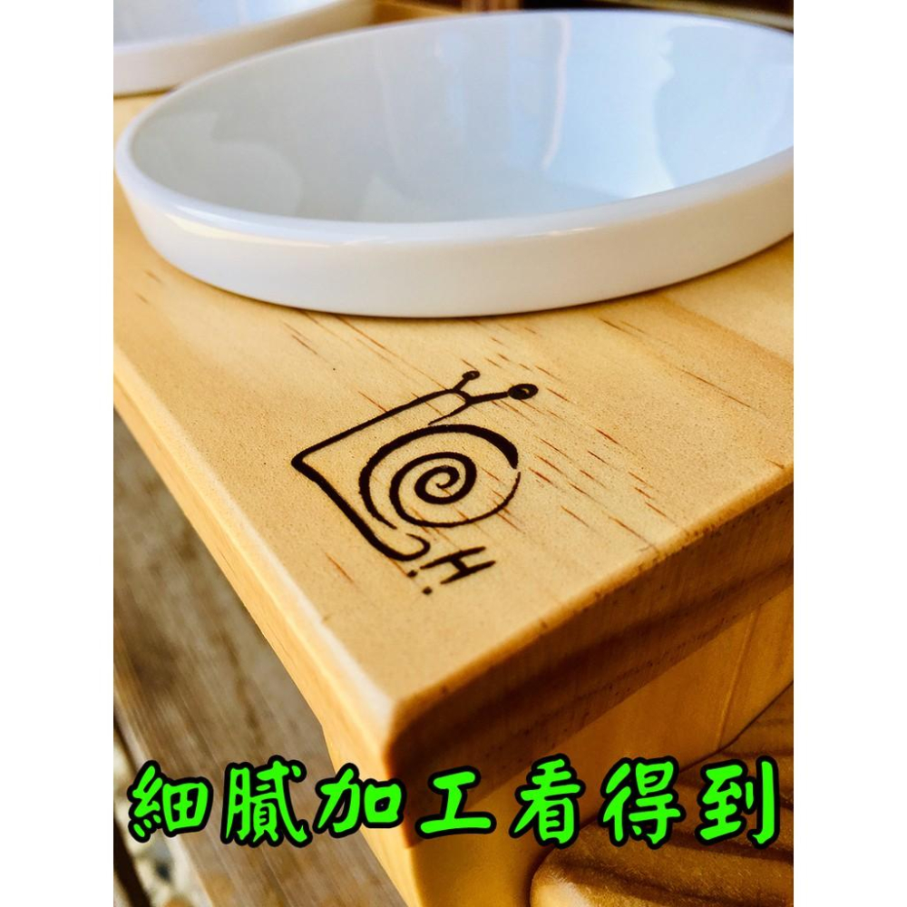 【LiCH】A111 台灣製 紐松實木雙碗寵物餐桌 專利無段調節餐桌高度及角度 寵物餐桌 餵食桌 飼料架 貓 狗寵物皆可-細節圖3