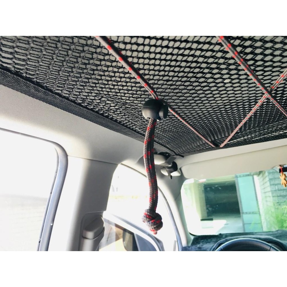 【LiCH】A011 新款防墜拉繩+拉鏈雙層網車頂網 易拆裝可調長度大插扣 汽車頂用 收納網 置物網 汽車網 露營 車宿-細節圖3