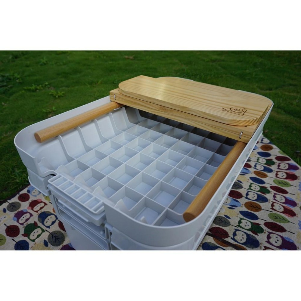 【LiCH】A050 台灣製松木折疊桌板 50L耐壓箱專用 獨家箱蓋邊齊高設計 隱藏式連接板結構 紐西蘭松木極少木結-細節圖6