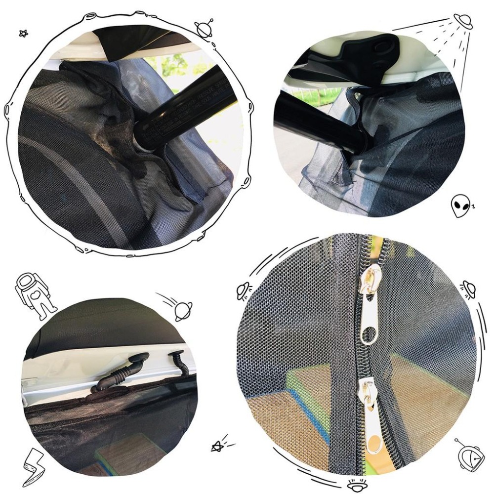 【LiCH】A008 抗撕裂尾門紗窗 磁鐵吸附 中間雙開拉鏈 紗窗底部配重 休旅車 箱型車 透氣紗網 蚊帳 防蚊蟲 蒼蠅-細節圖5