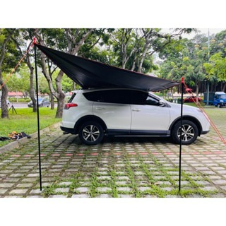 【LiCH】A176 抗撕裂加厚黑膠天幕全套 2x3米、4x3米適合車泊車邊帳 車尾帳 黑膠遮光、隔熱效果極佳 不會脫膠-細節圖2