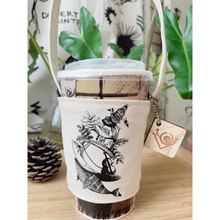 【LiCH】A165 台灣製造 手提飲料杯套 可捲起收納 可收納吸管 環保杯 隨行杯 咖啡杯 手搖飲料杯套-細節圖6