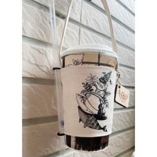 【LiCH】A165 台灣製造 手提飲料杯套 可捲起收納 可收納吸管 環保杯 隨行杯 咖啡杯 手搖飲料杯套-細節圖7