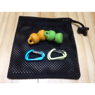 【LiCH】A039 加厚束口小網袋15x15公分『買五送一』束口袋、收納袋、透氣網袋，磁鐵掛勾、營繩燈、調節片、防雷帽-細節圖5