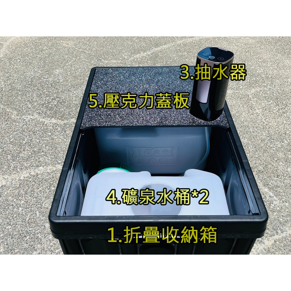 【LiCH】A183 車泊多功能行動洗手台 行動水槽 不銹鋼流理台 料理台 飲水器 泡茶桌 電動折疊水龍頭 折疊整理箱-細節圖6