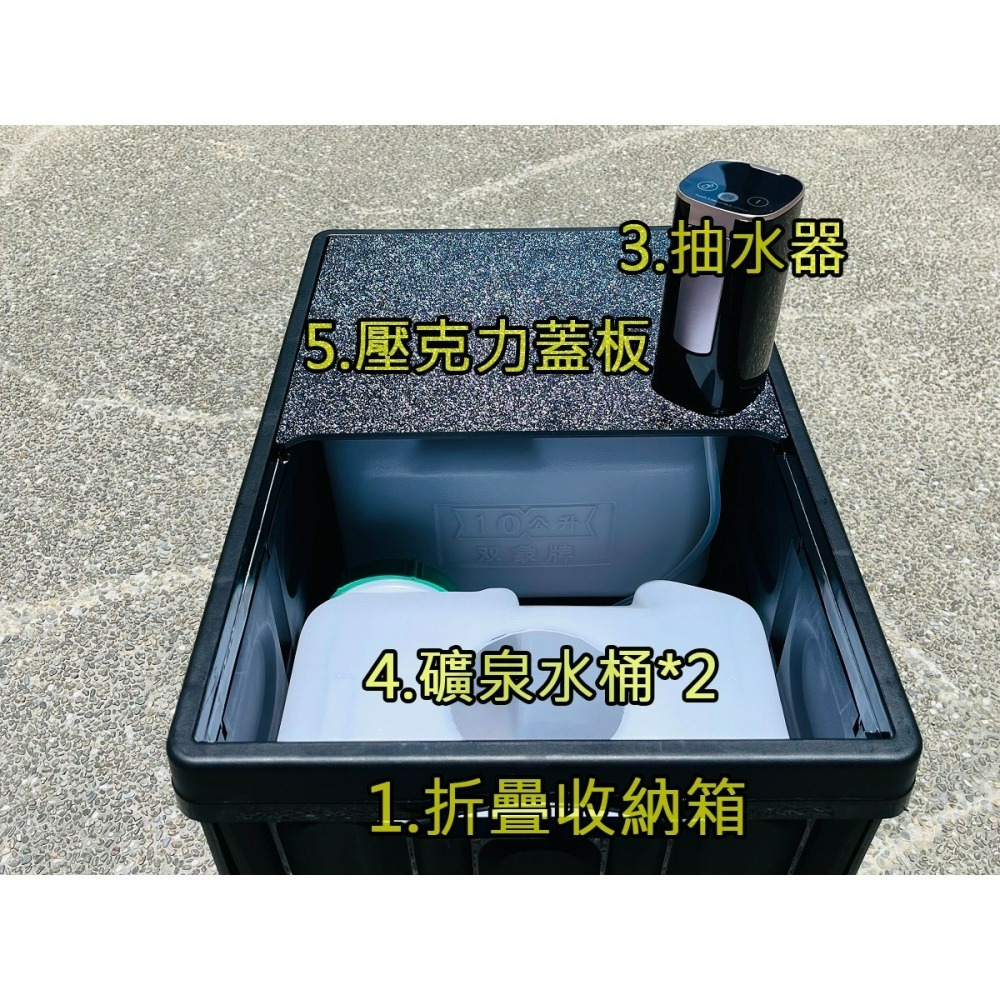 【LiCH】A183 車泊多功能行動洗手台 行動水槽 不銹鋼流理台 料理台 飲水器 泡茶桌 電動折疊水龍頭 折疊整理箱-細節圖6