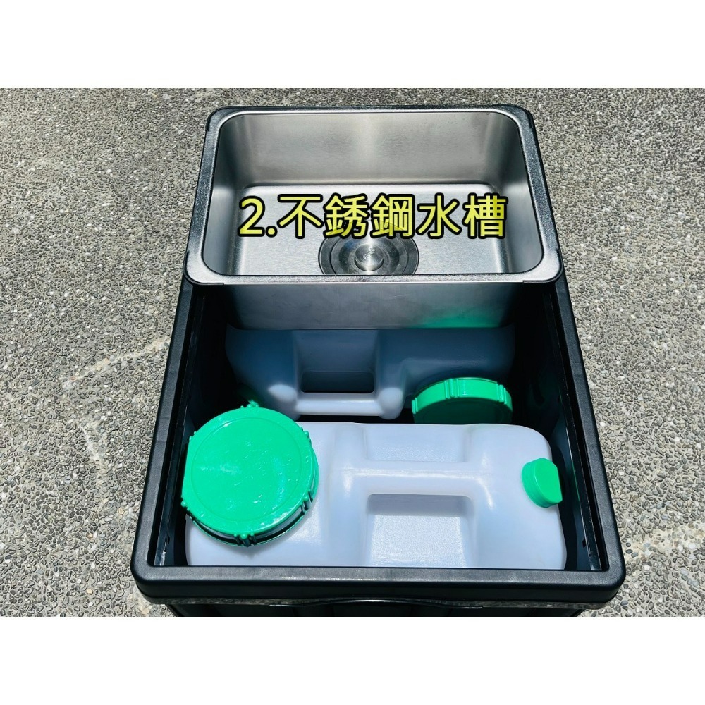 【LiCH】A183 車泊多功能行動洗手台 行動水槽 不銹鋼流理台 料理台 飲水器 泡茶桌 電動折疊水龍頭 折疊整理箱-細節圖7