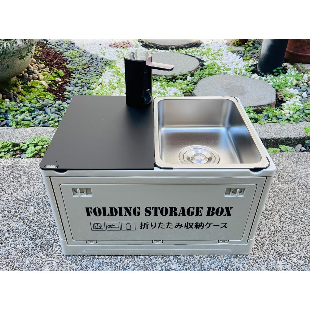 【LiCH】A214 2026新款 車泊多功能附輪子行動水槽 四面開蓋 流理台 洗手台 泡茶桌 電動折疊水龍頭 飲水器-細節圖2