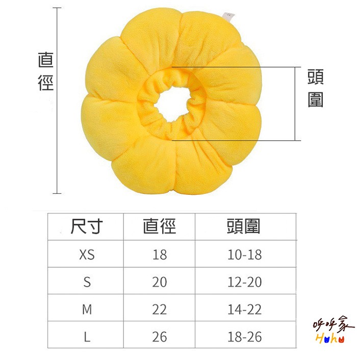 寵物向日葵頭套 防舔防抓 寵物軟式頭套-規格圖3