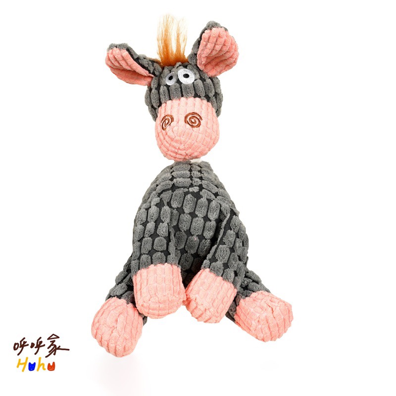 可愛！格狀灰毛驢29*21cm