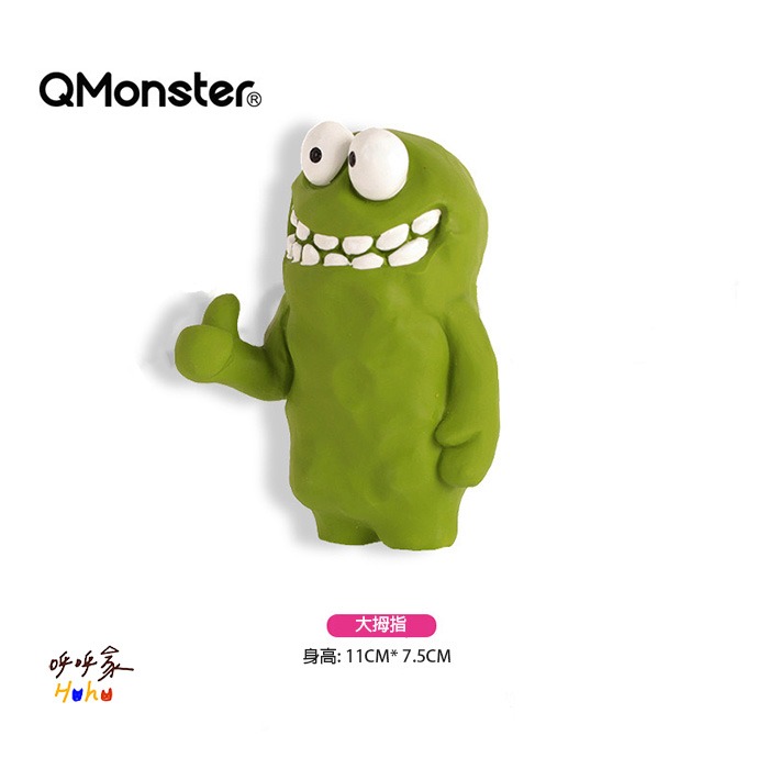 Qmonster 泥塑系列 怪可愛乳膠玩具 怪人發聲玩具-規格圖2