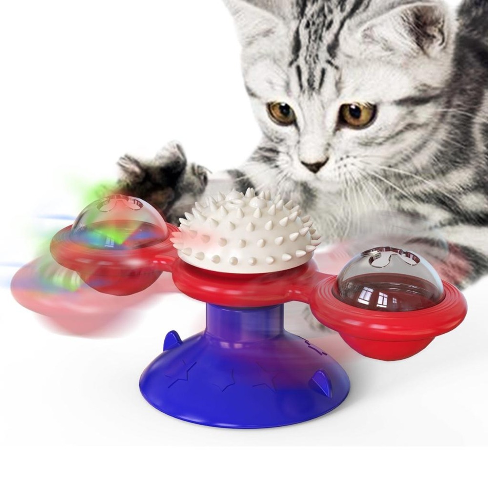 貓咪轉盤玩具 底部吸盤 風車玩具 貓咪玩具-細節圖3