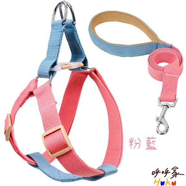 台灣現貨出貨 寵物撞色胸背牽引繩 拚色牽引繩-規格圖9