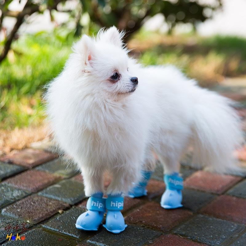 寵物小海豚雨靴 魔術貼雨靴 一套4隻 寵物雨靴-細節圖2