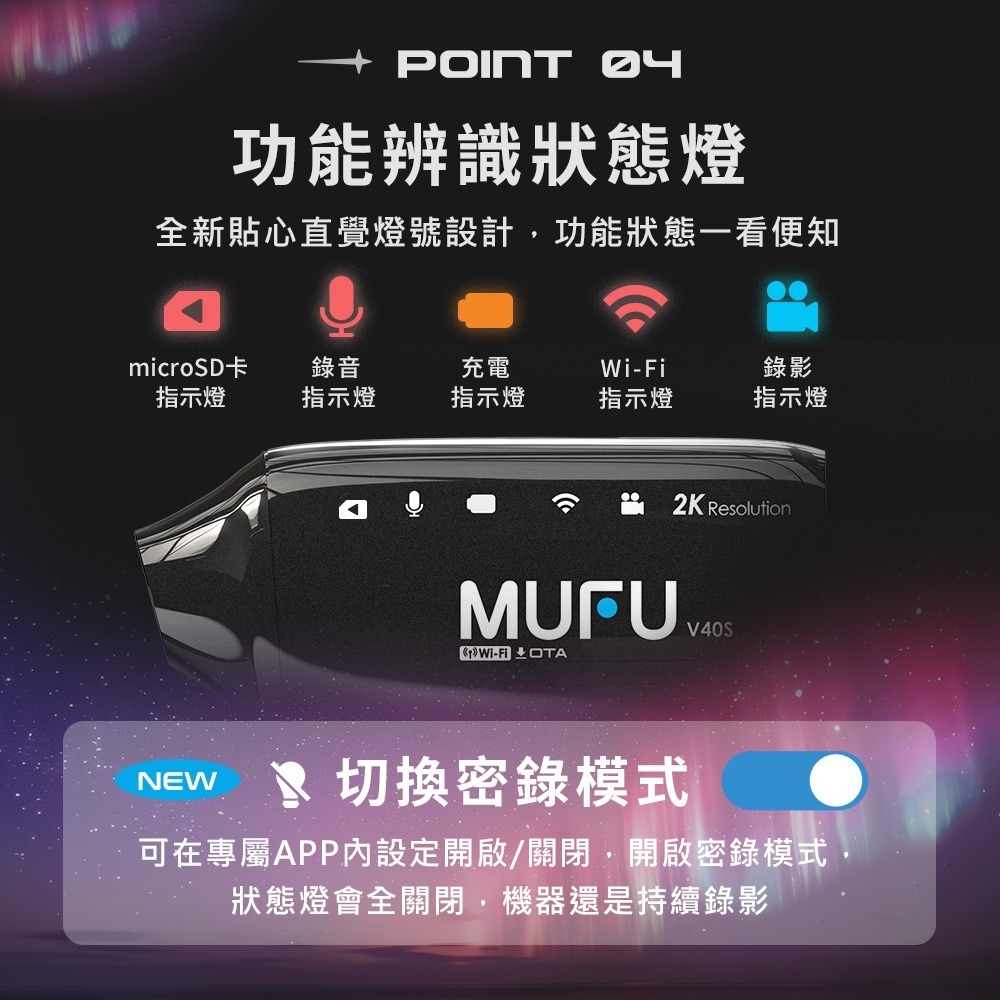 MUFU 雙鏡頭機車行車記錄器 V40S極光機(側邊款) - 兩色可選｜贈64GB記憶卡-細節圖9