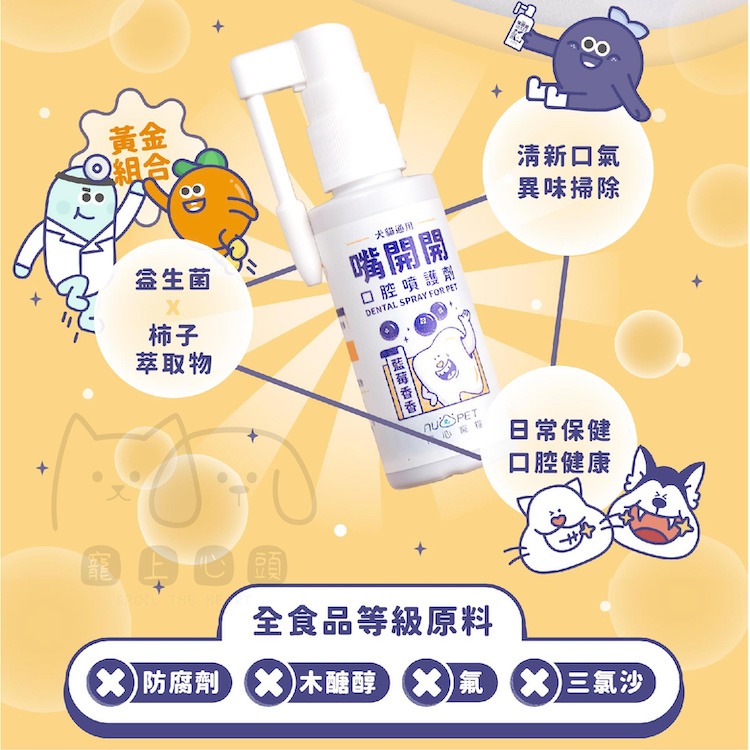 【陪心寵糧 nu4PET】機能PLUS 嘴開開口腔噴護劑 寵物口腔噴霧 保健食品 寵物保健 寵物潔牙 牙齒清潔 寵物口腔-細節圖3