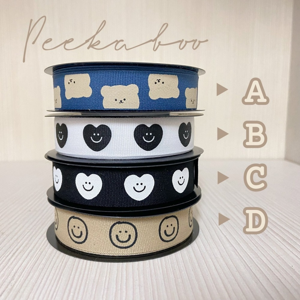 【發票 朵喵喵 現貨 一捲900公分】緞帶 diy手作 緞帶蝴蝶結 笑臉緞帶 緞帶材料 16mm 蝴蝶結緞帶 細緞帶-細節圖2