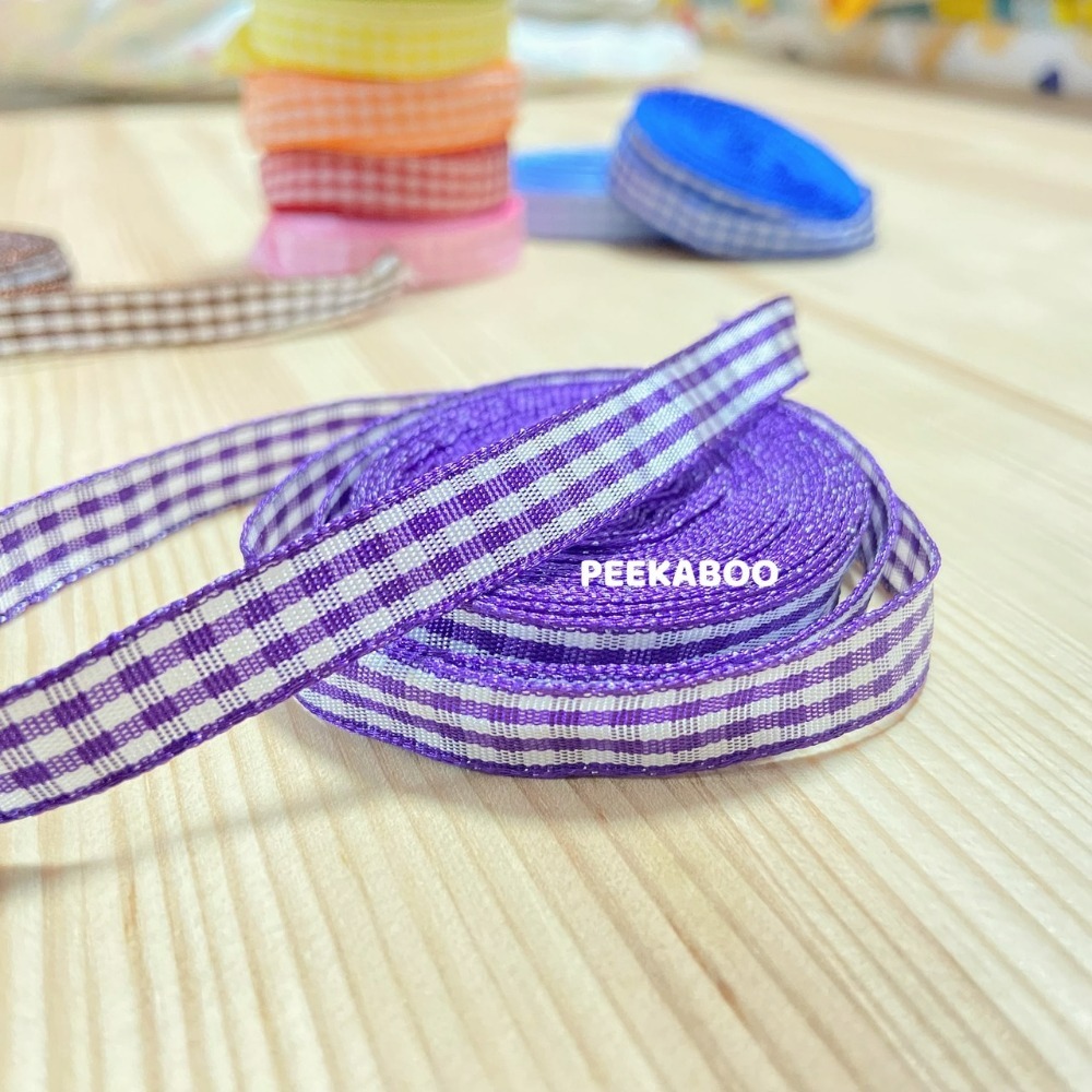 【現貨 10米一捲】緞帶 蝴蝶結緞帶 緞帶材料 細緞帶 1cm緞帶 包裝緞帶 禮物緞帶 花束緞帶 格子緞帶 格紋緞帶-規格圖1