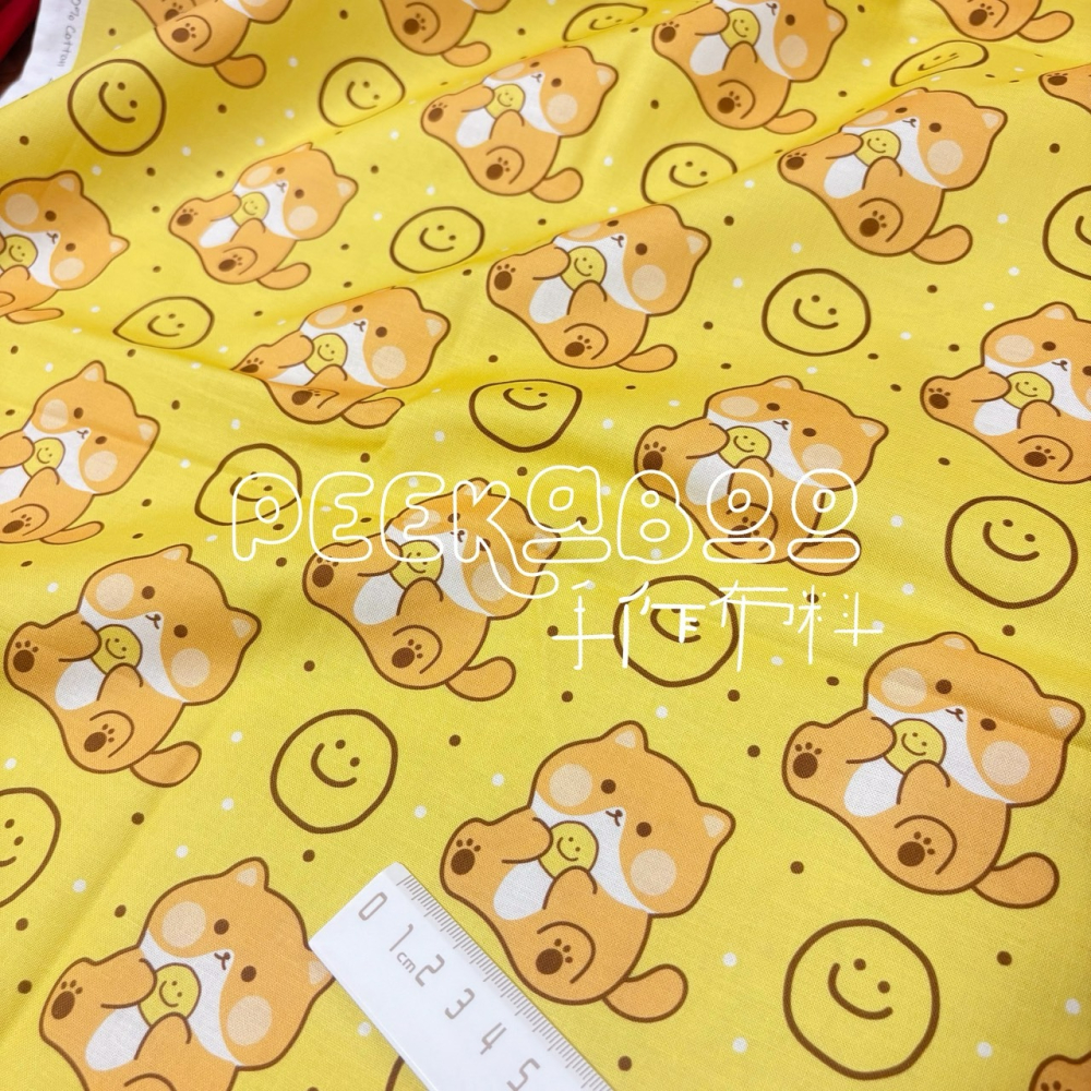 【朵喵喵 發票 半碼價】貓咪布料 布 過年布 薄棉布 純棉布 手作布料 桌布 花布 原創布料 拼布 口水巾布 圍兜布-細節圖3