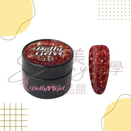 Dolly Gel 紅韻瑰璨 5g 332-337 凝膠 色膠 罐裝膠 碎鑽膠 上色均勻且操作滑順-規格圖3