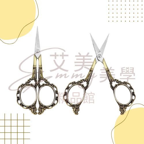 日系 仿舊金屬雕花小剪刀 美甲剪刀/貼紙尖剪 貼紙剪刀 美甲素材剪刀 尖頭剪刀 美甲工具-細節圖3