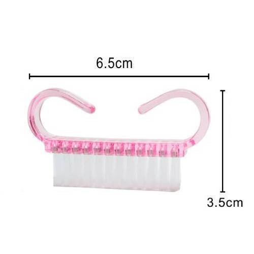 塑膠指甲清潔刷-小(粉色) 有把手長手刷 美甲清潔刷 小牛角刷 指甲粉塵刷 餘粉刷 指甲刷 粉塵刷 小手刷-細節圖3