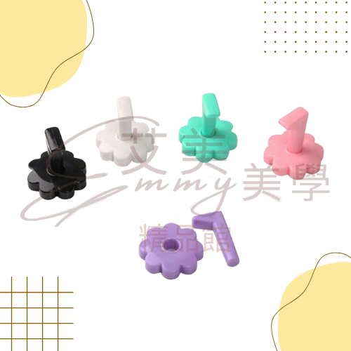 小花甲片座 共5色 美甲練習底座 甲片托 甲片練習架 美甲甲托  造型甲片托 美甲工具 花型塑膠甲片座 展示甲片底座-細節圖2