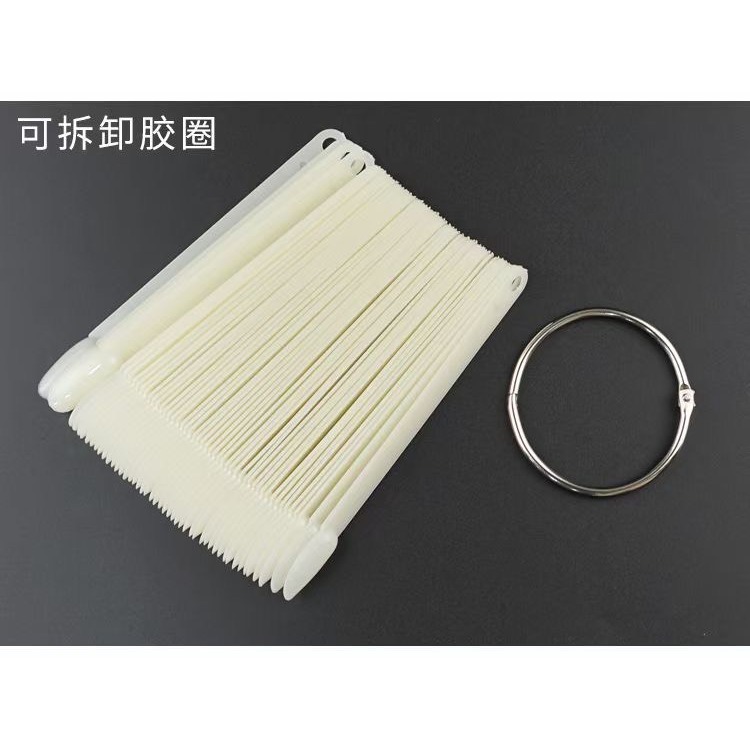 美甲色卡 扇形圆頭色卡 美甲色卡楕圓形色卡/圓頭甲片扇形/帶環色卡-透明/自然色(2色) 50pcs-細節圖3