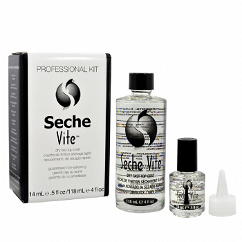 美國原裝 SECHE指甲快乾亮油14ml+118ml 指甲油 亮油 補充瓶 快乾上層油 光療感透明亮光油-細節圖2
