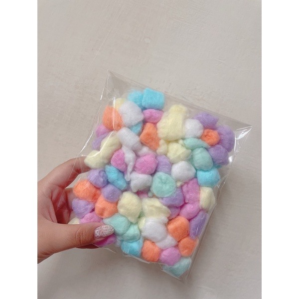 現貨 7彩色棉花球必備超療愈  棉球100入 50入卸甲棉花球 /馬卡龍棉花球 棉花 棉球 卸甲用品 居家卸甲 DIY-細節圖3