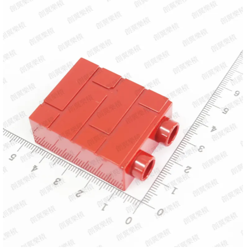 大顆粒積木 樂高得寶相容大顆粒 美高積木 德寶兼容 douplo相容 兩孔高階 屋磚 磚紋磚 創翼樂積 twlogic-規格圖2