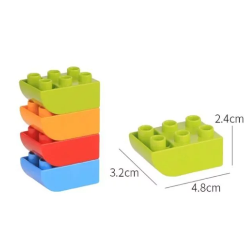 大顆粒積木 樂高得寶相容大顆粒 美高積木 德寶兼容 douplo相容 6孔(2*3)反單曲面磚 創翼樂積 twlogic-細節圖2