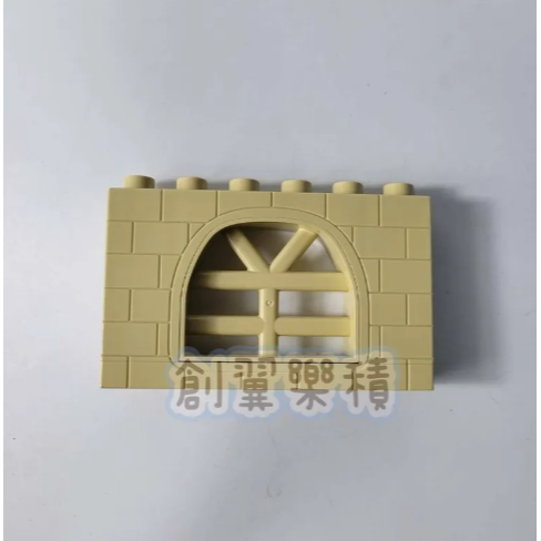 大顆粒積木 樂高得寶相容大顆粒 美高積木 德寶兼容 douplo相容 4孔 6孔 薄窗 落地窗 透明窗 窗戶 創翼樂積-規格圖1