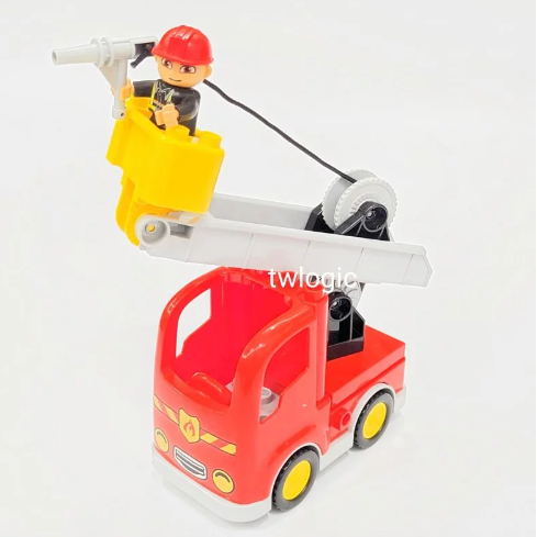 大顆粒積木 樂高得寶相容大顆粒 美高積木 德寶兼容 douplo相容 工程車/鏟車/消防車/組 創翼樂積 twlogic-規格圖1