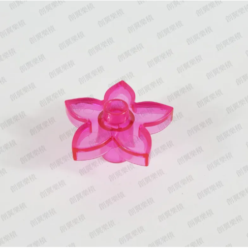 3朵透明粉色五角小花