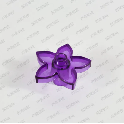 3朵透明紫色五角小花