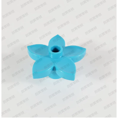 2朵水藍色五角小花