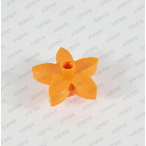 2朵橙色五角小花