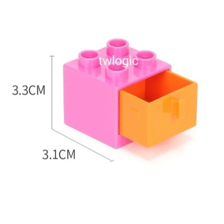 大顆粒積木 樂高得寶相容大顆粒 美高積木 德寶兼容 douplo相容 抽屜/收納櫃 創翼樂積 twlogic-規格圖1