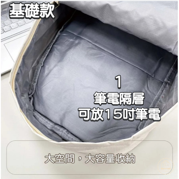 日韓風 學生後背包 大容量 後背包 多隔層防潑水 雙肩包 大學生背包 背包 書包 簡約後背包 【LZM 生活嚴選】-細節圖4