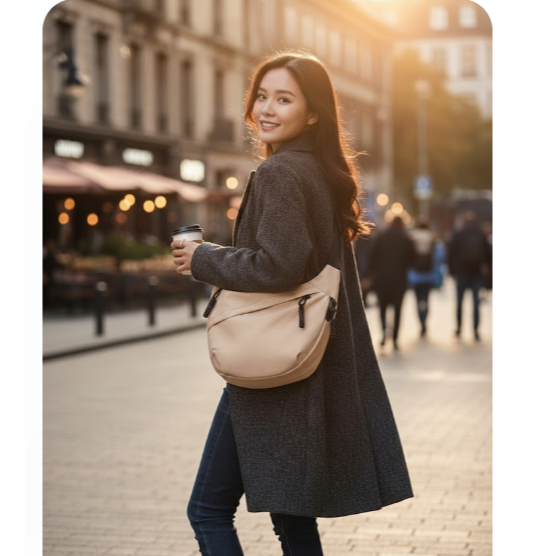 簡約側肩包 輕量側肩包 側背包 肩背包 休閑百搭托特包韓版腋下包學生書包 斜背包ins 胸包 女包【LZM 生活嚴選】-細節圖8